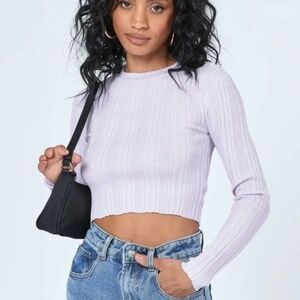 Princess Polly ALORA LONG SLEEVE TOP LILAC NWT